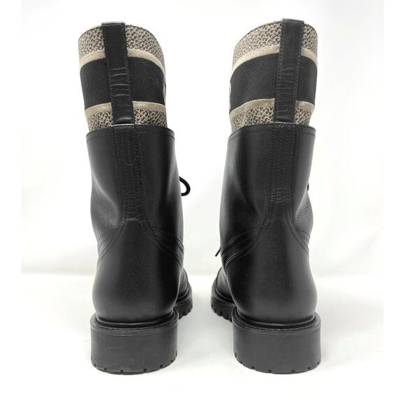 Dior D‑Major Lace‑Up Combat Boots Black Calfskin + Beige Tech EU 39 - Picture 5 of 11